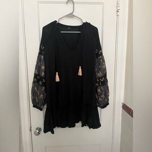 Free People Women's Mix it Up Floral Beaded Tunic